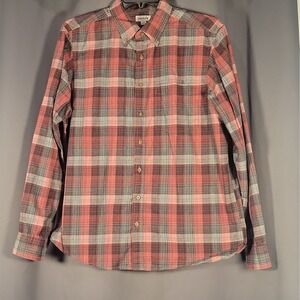 Haggar Men's Big & Tall LT Plaid Woven Button-Down Shirt Red/Gray/Black